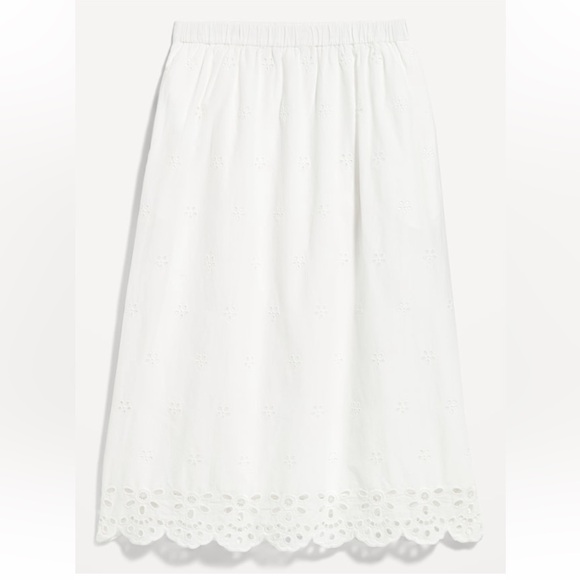 Old Navy White Eyelet Skirt - Size Large - Picture 2 of 7